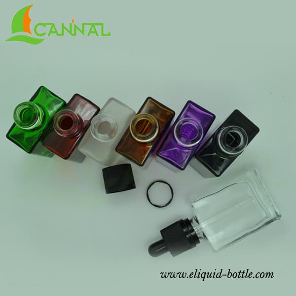 Ecannal ecig liquid use 30ml rectangle glass bottles